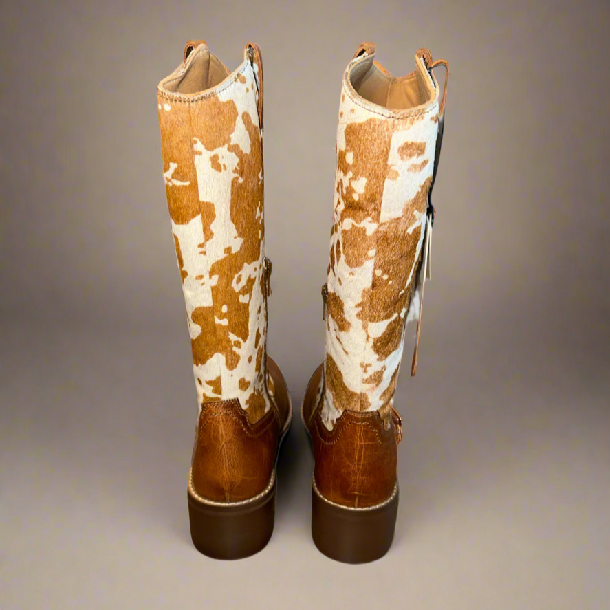 Myra Beige Boots-Round Toe Boots
