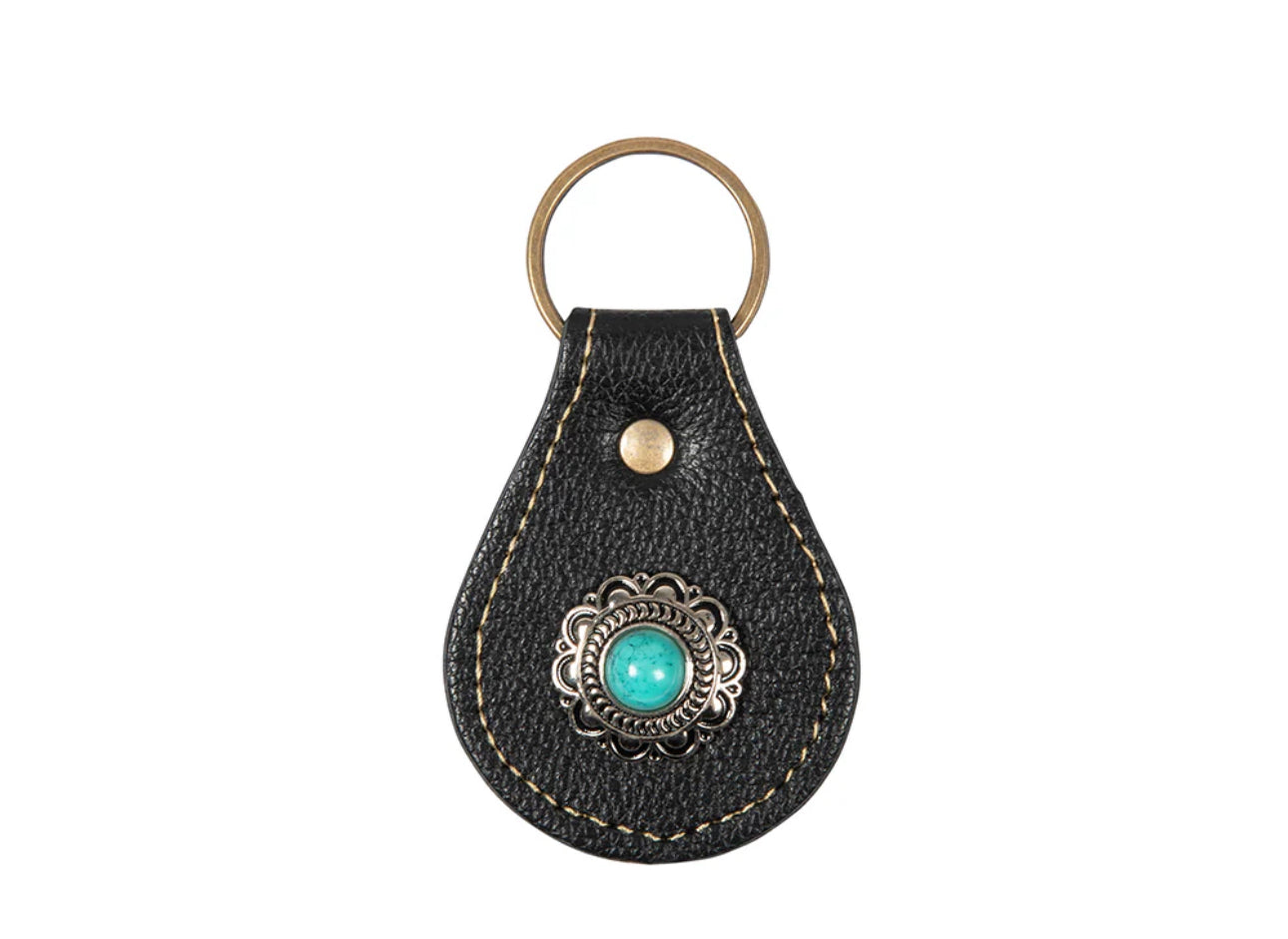 Concho Leather Keychain Fob