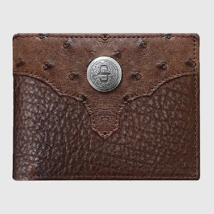 STETSON RODEO HAZLENUT OSTRICH/BISON WALLET