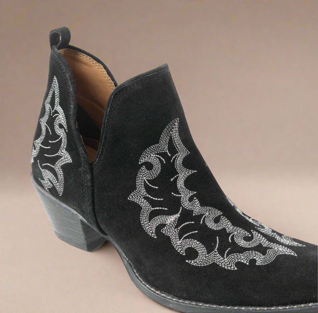Trail Runner Suede Booties- Black