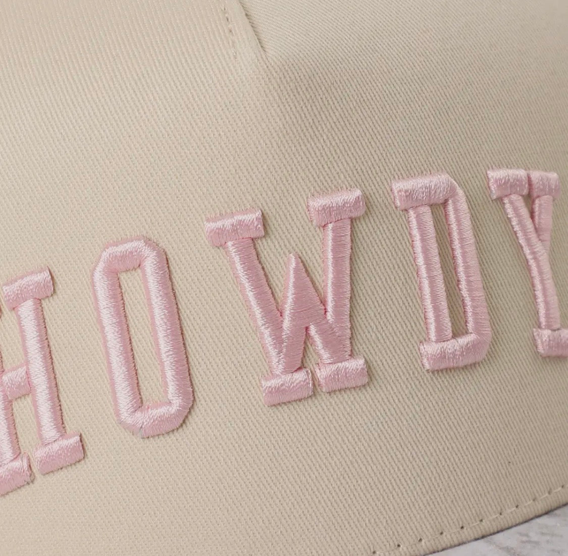 Howdy Embroidered Two-Tone White Camo Trucker Hat