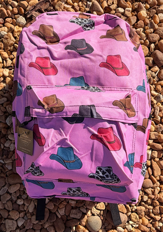 Pink Western Cowgirl Hats Backpack
