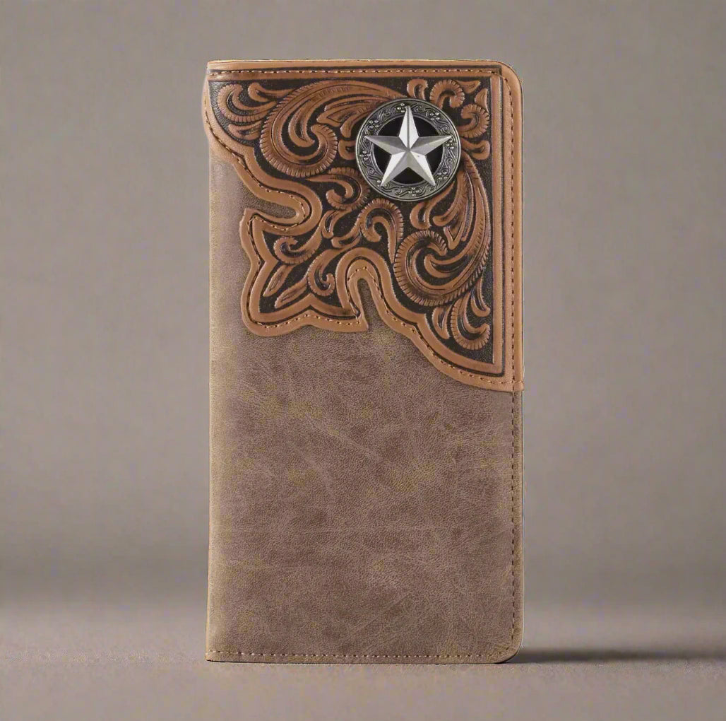 Embossed Star Concho Bifold Wallet