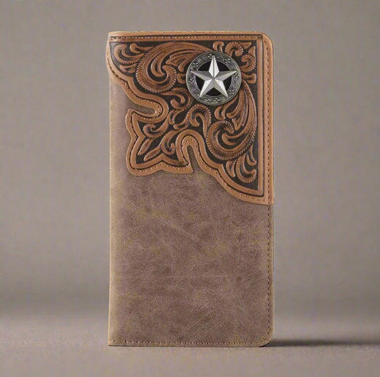 Men’s Embossed Star Concho Bifold Wallet