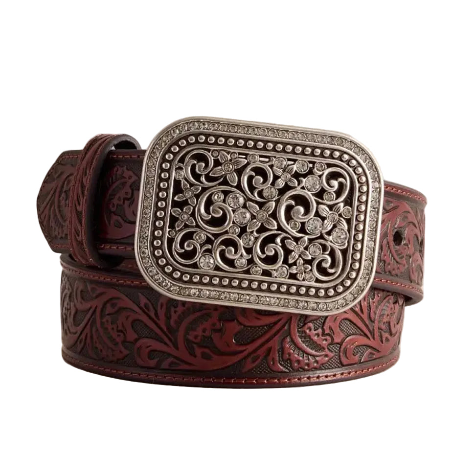 Women’s ARIAT Embossed Leather Belt with Buckle