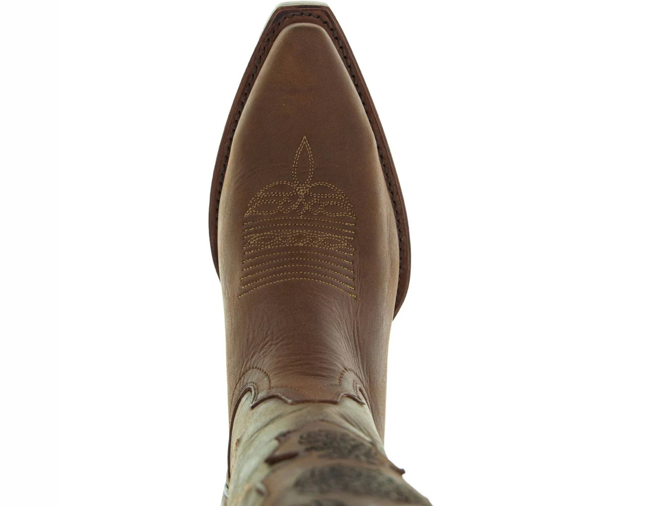 Autumn Gold Embroidered Tan Boots-Snip Toe