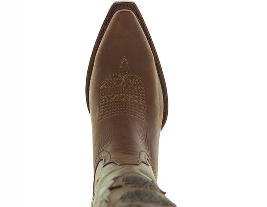 Autumn Gold Embroidered Tan Boots-Snip Toe Crazy Miel