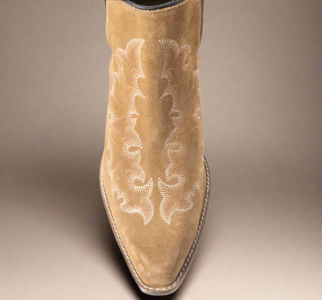 Kassie Trailhead Booties-Caramel Suede