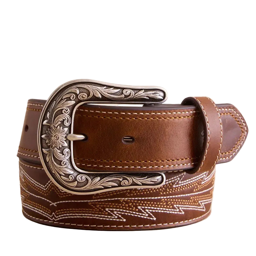 Women's ARIAT Brown Casanova Boot Stitch Belt