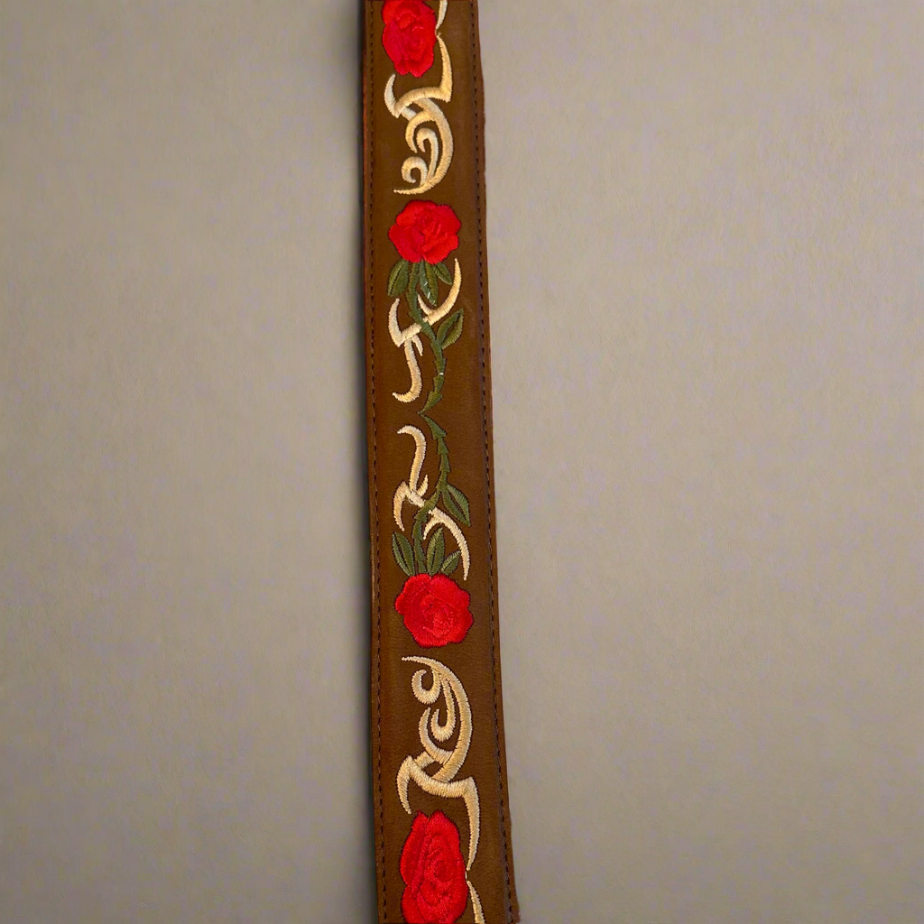 Western Red Rose Belt-Brown