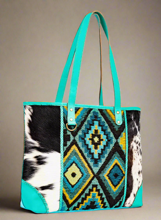 Tonga Ridge Medium Tote Bag-Turquoise