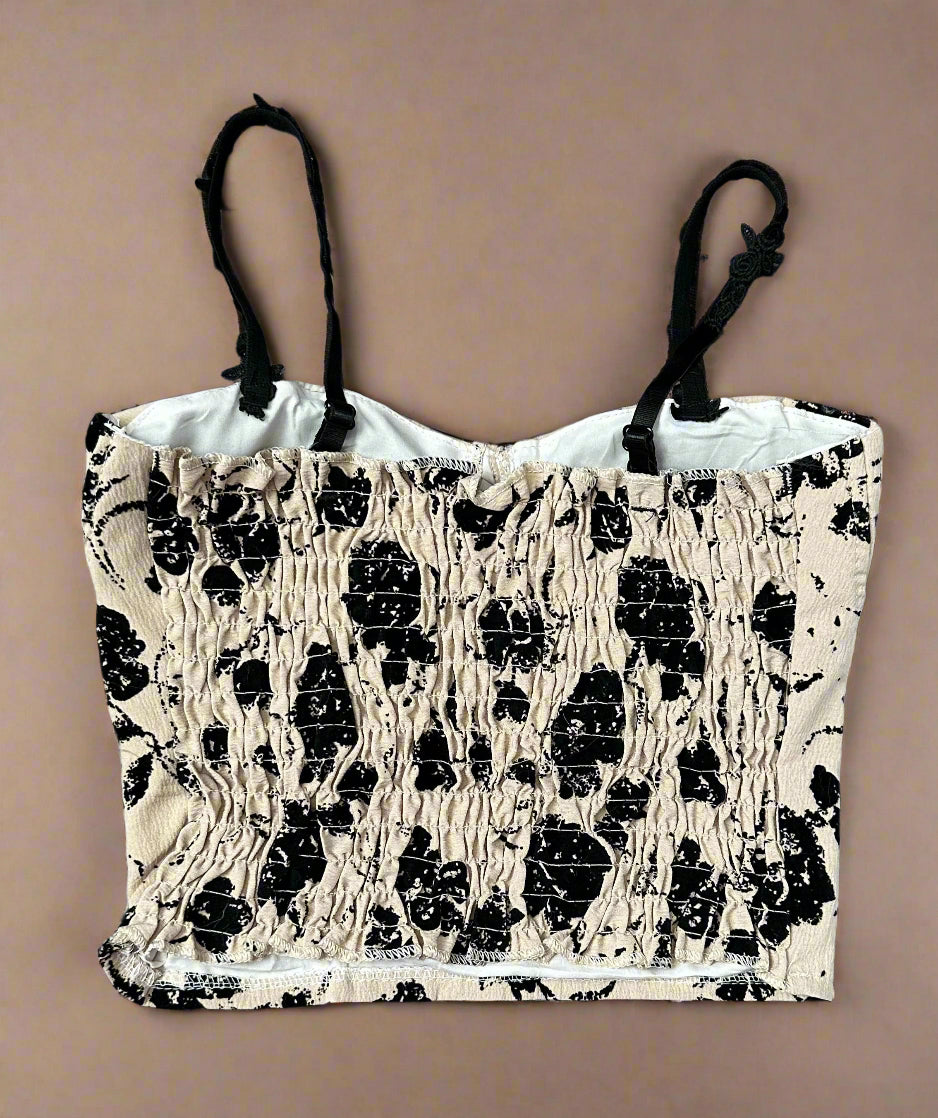 Floral Sequin Bralette Crop Top