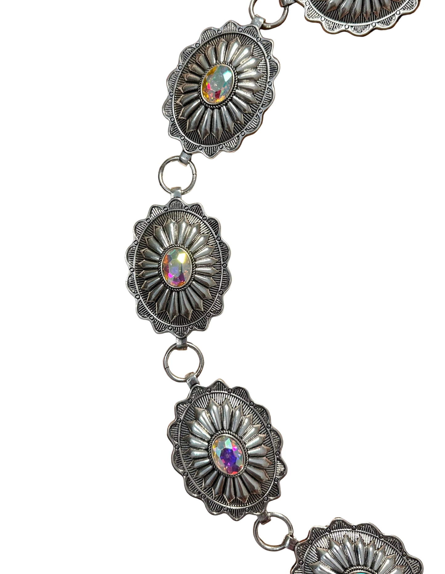 Western Concho Link Belt with Rhinestone Center by Pink Panache