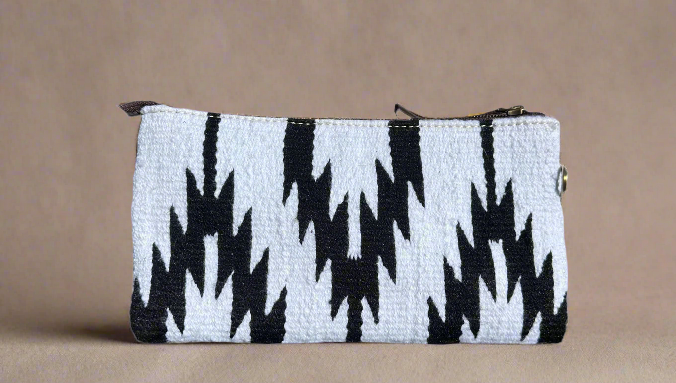 Western Azteca Fabric Leather Wristlet