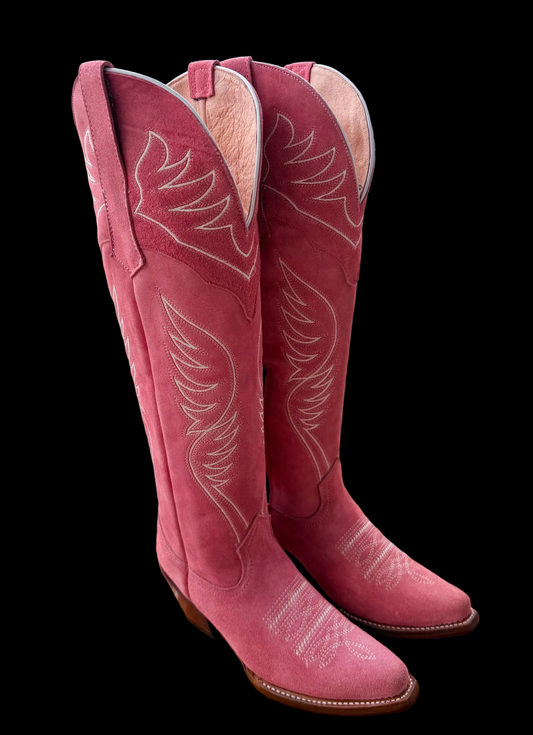 Women’s Valentina Rosa Knee High Suade Snip Toe Boots