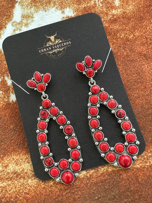 Red Water Drop Earrings