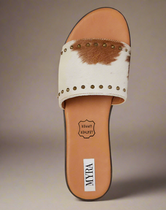 Hairon Leather Sustainable Flats-Brown