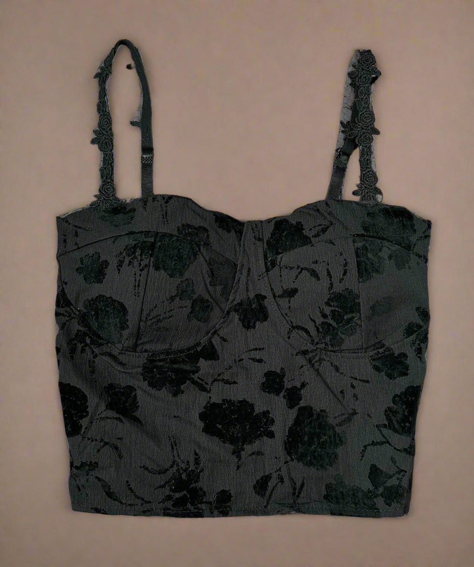 Floral Sequin Bralette Crop Top