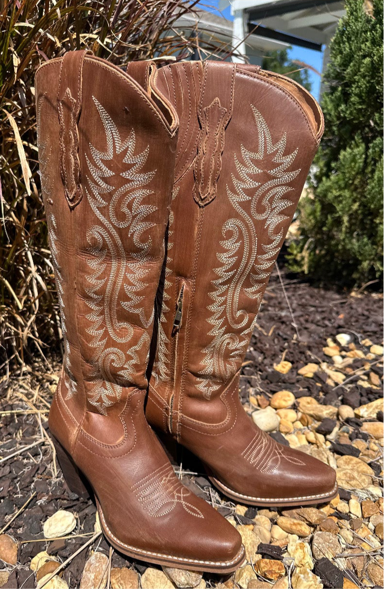 Women’s Syllvia Prairie Leather Boots-Bourbon Brown