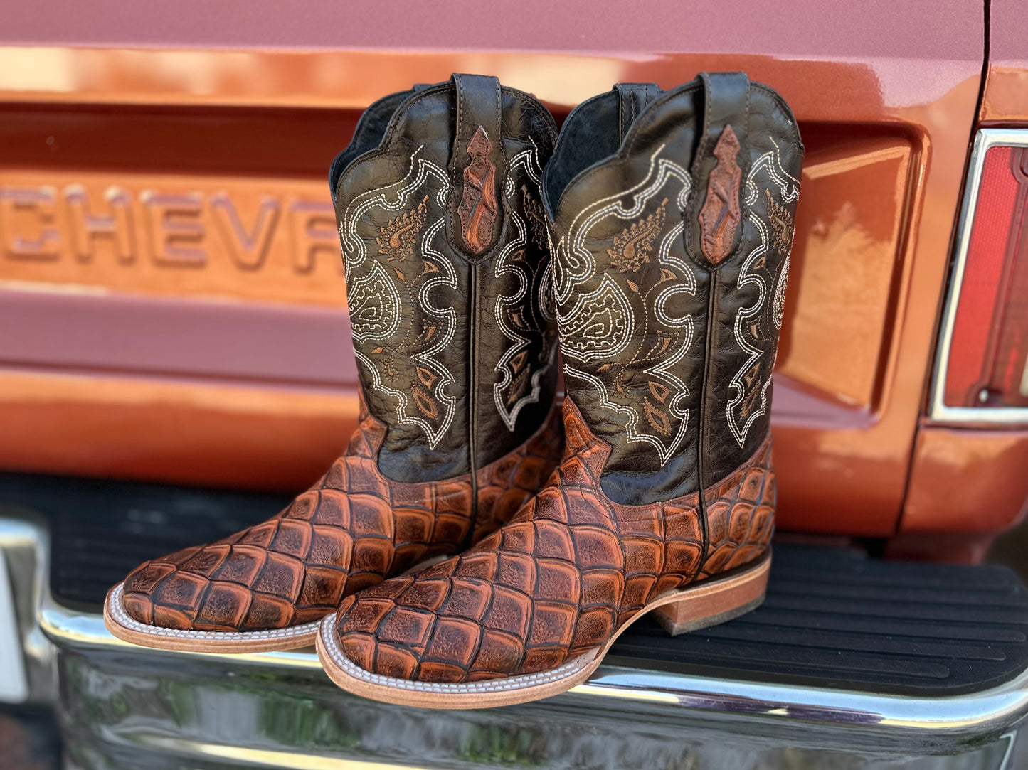 Men’s El General Rodeo Pirarucu Boots-Cognac