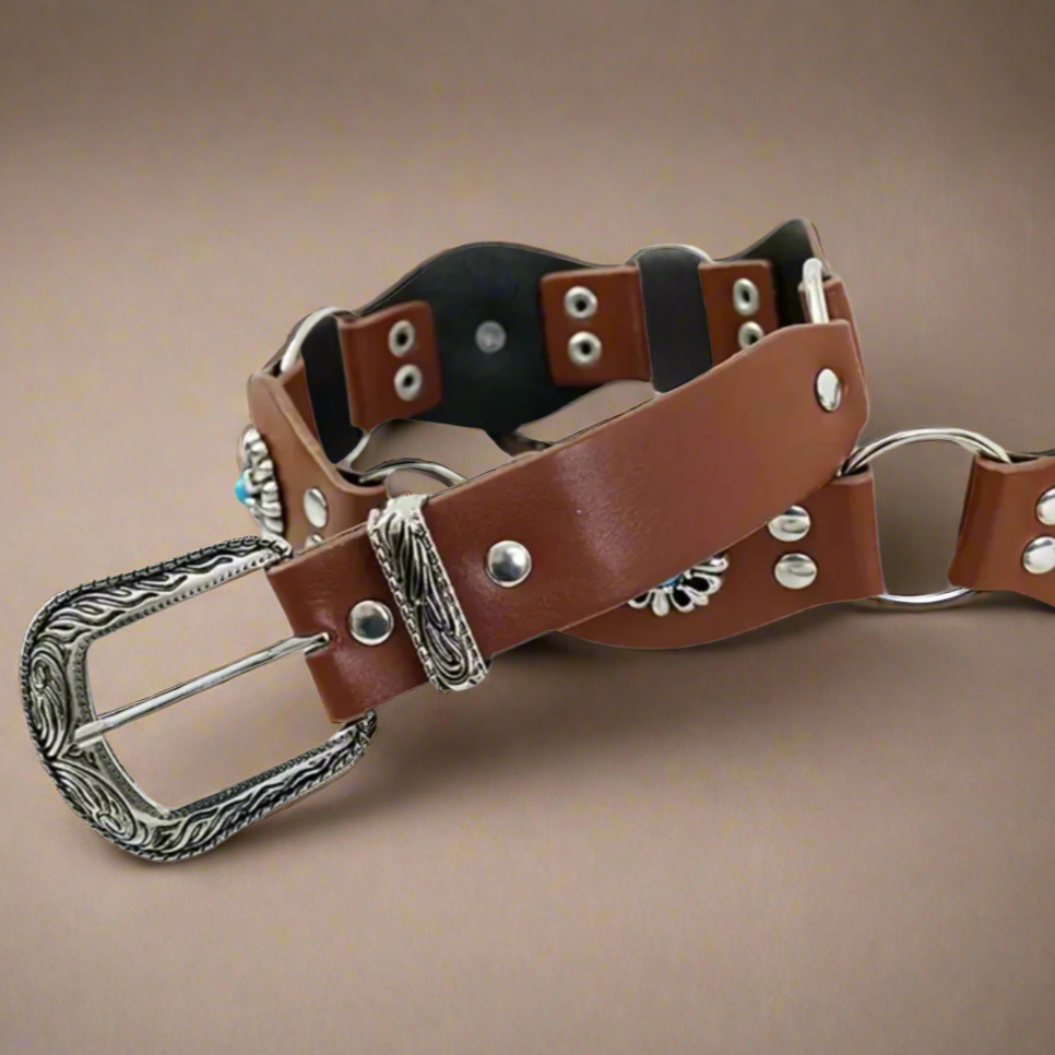 Faux Leather Western Belt