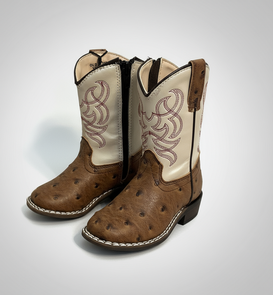 Old West Boys Ostrich Boots