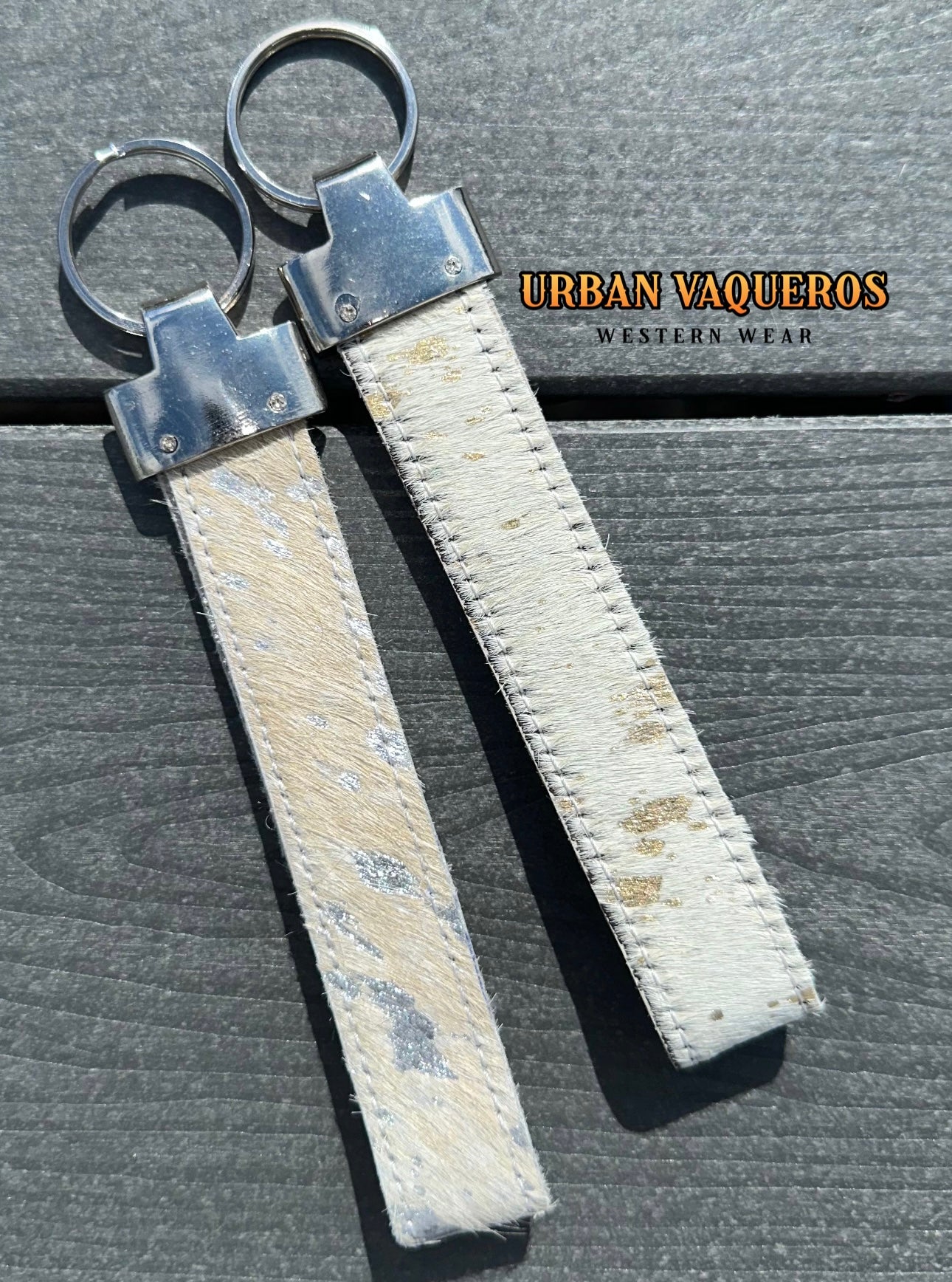Western Hairon Cowhide Keychain