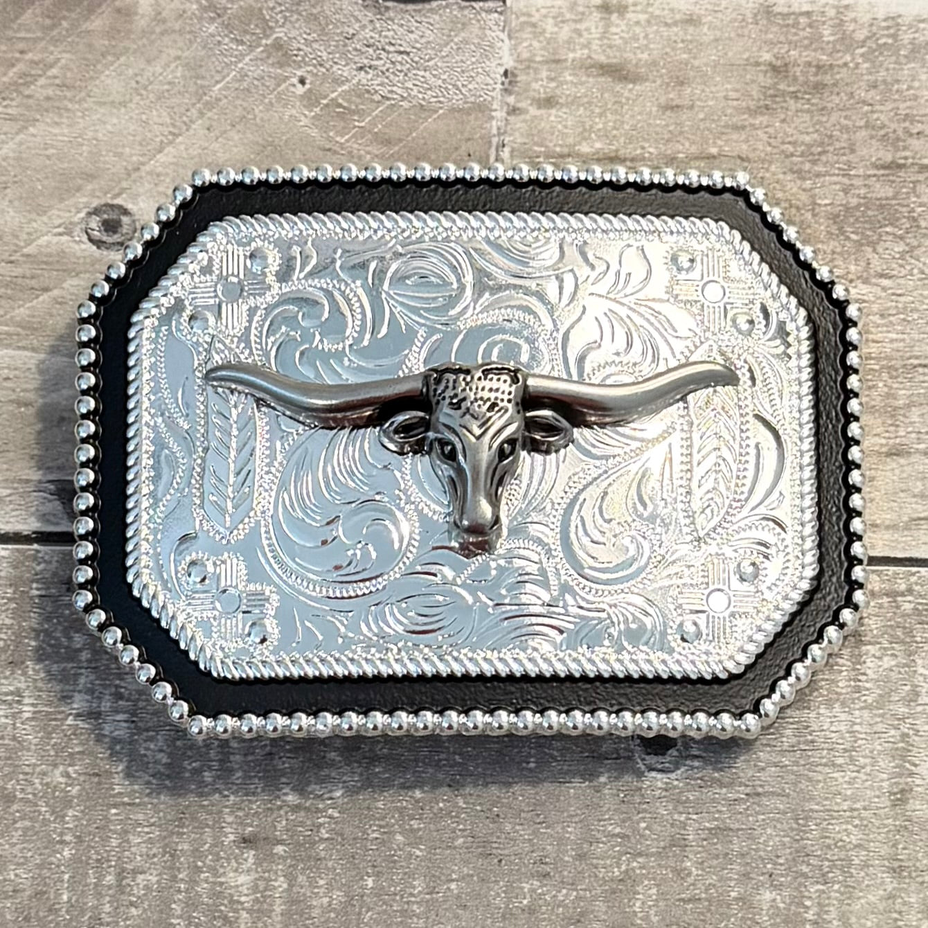 Western Longhorn Steer Belt Buckle