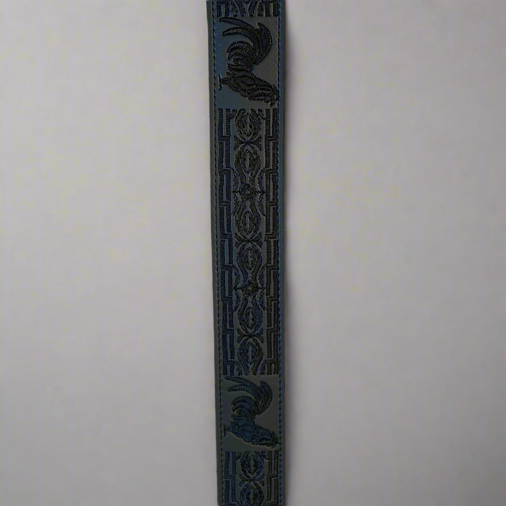 Rooster Embroidered Belt-Black