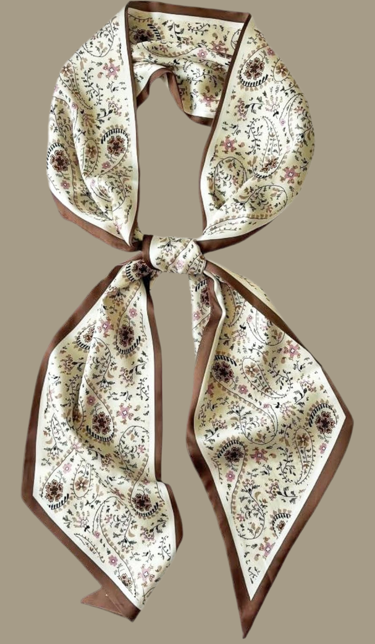 Silk White Paisley Scarf
