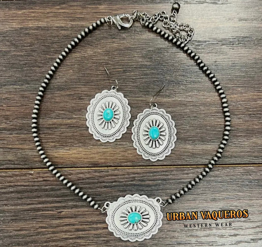 Navajo Concho Necklace
Earrings Set