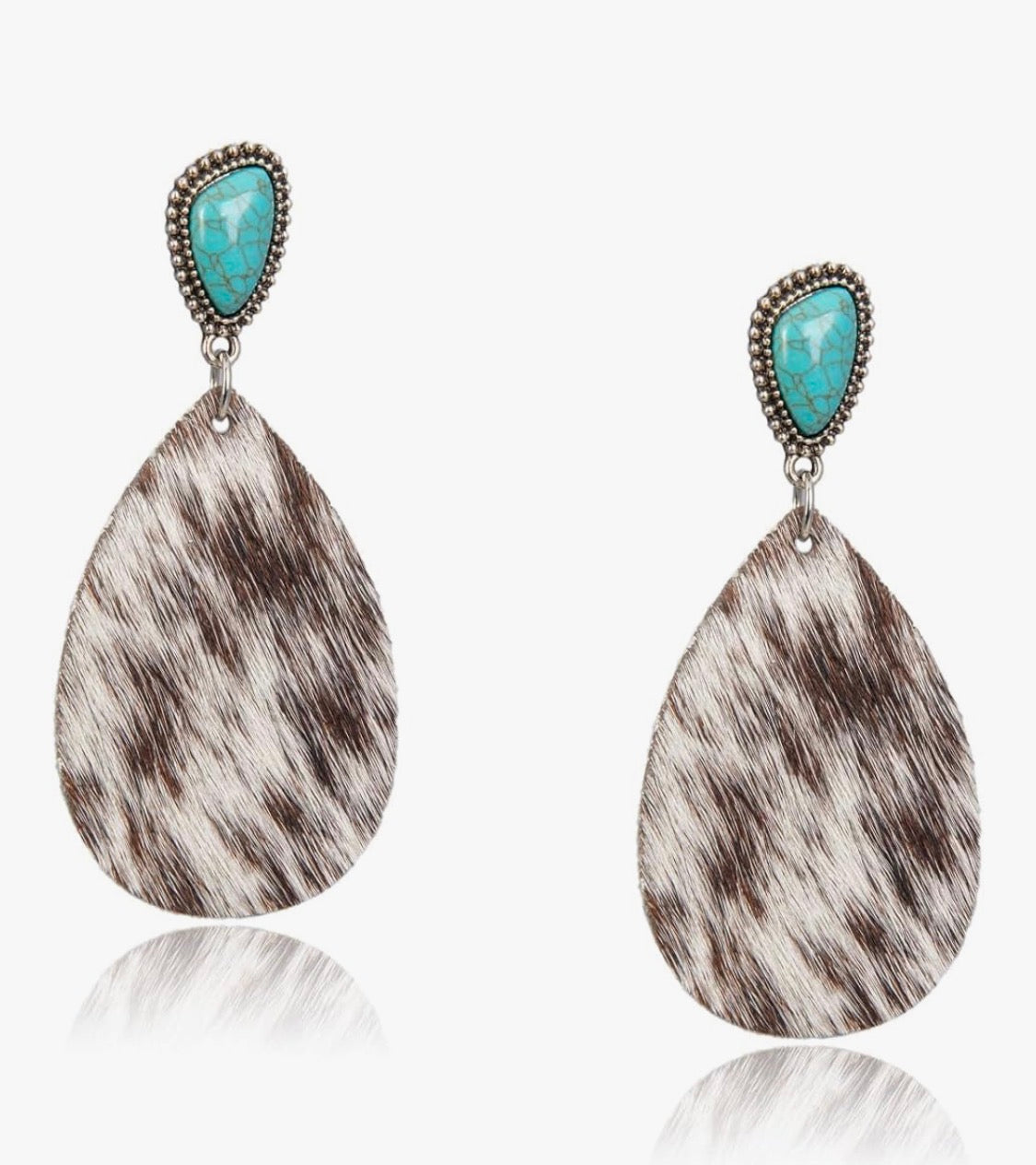 Western Hairon Teardrop Dangling Earrings