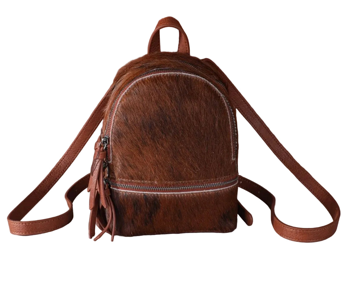 Hair-On Cowhide Mini Backpack