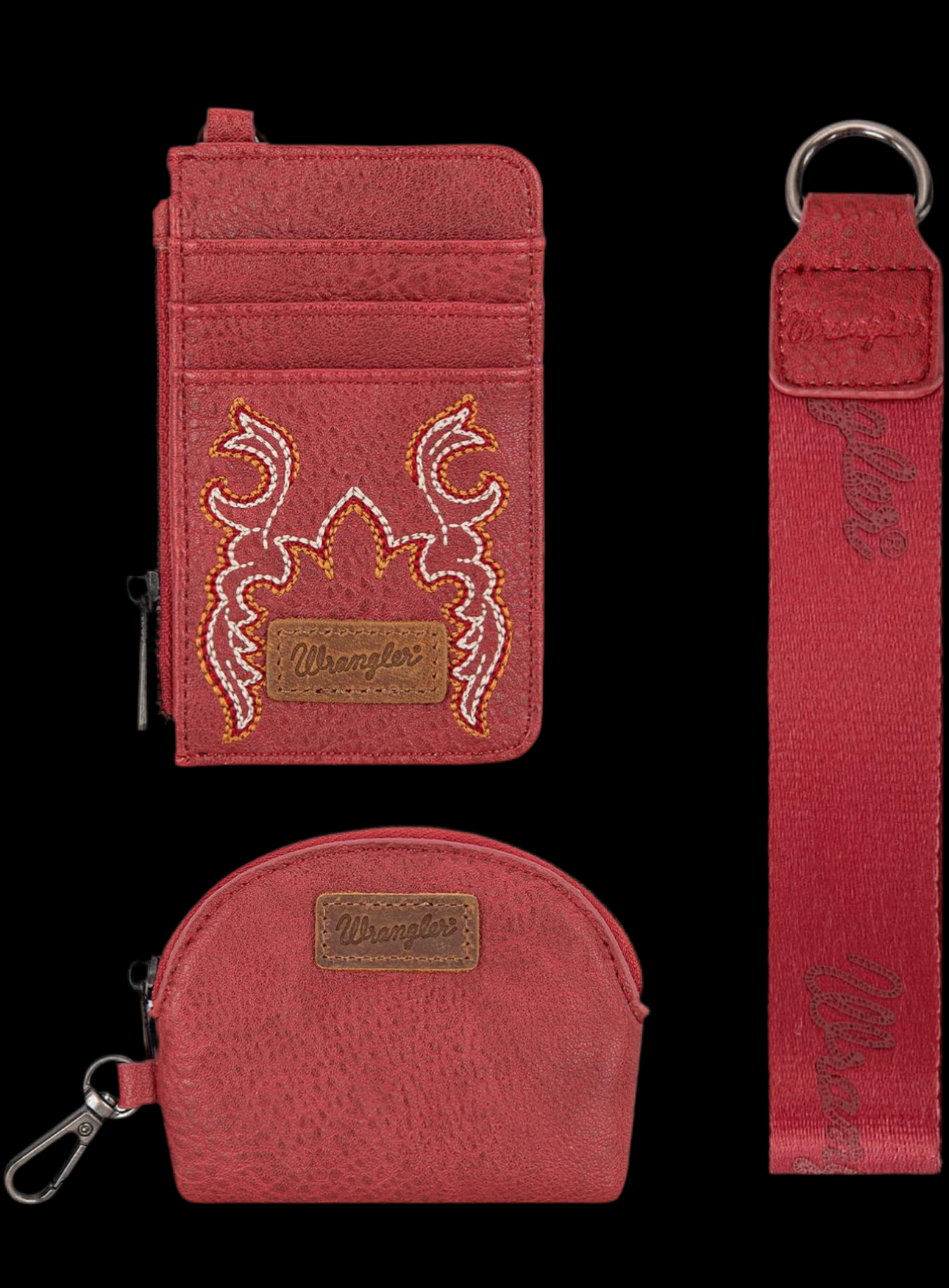 Wrangler Boot Scroll Pouch Wristlet-Red