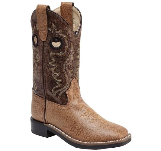 OLD WEST LITTLE BOYS' CRACKLE WESTERN BOOTS - BROAD SQUARE TOE