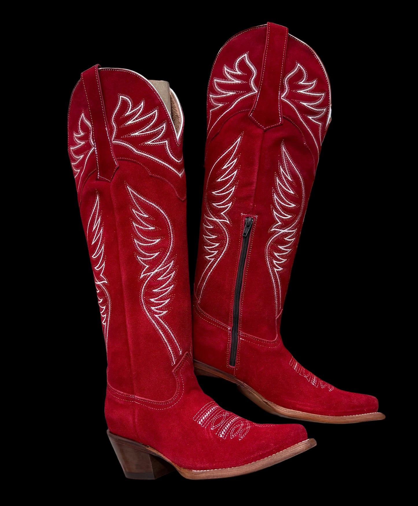 Women’s Valentina Roja Knee High Suede Snip Toe Boots