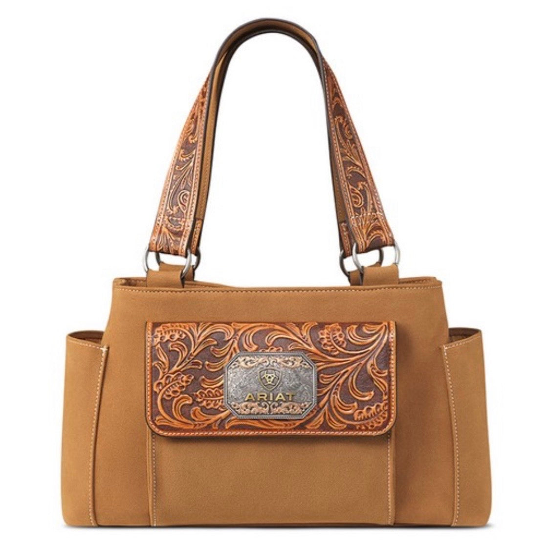 Women’s Ariat Evelyn Tooled Tan Leather Handbag