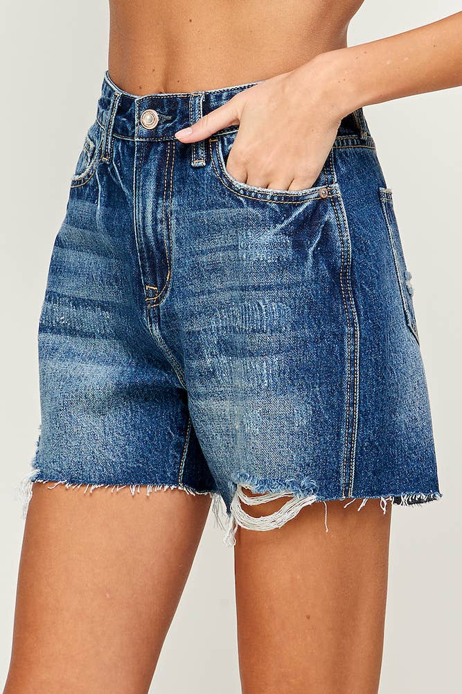 High Rise Denim Shorts