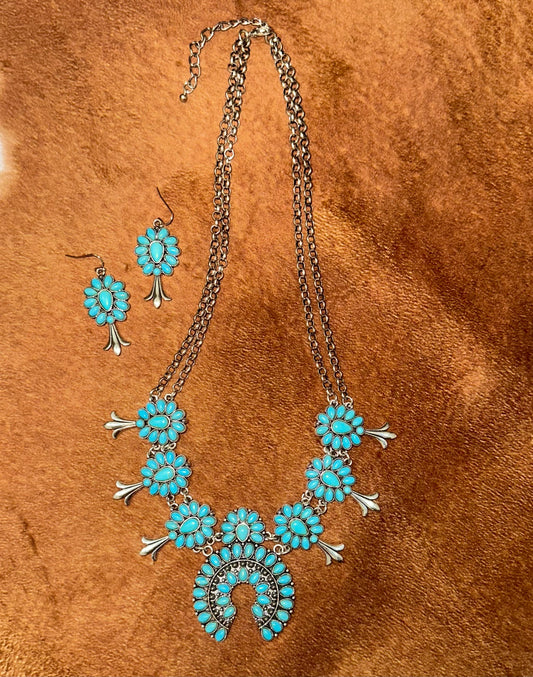 Stone Squash Blossom
Necklace Set