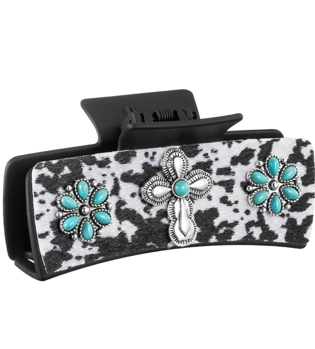 Western Cow Print Hair Clip