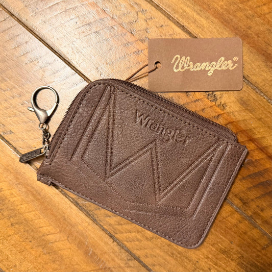 Wrangler Crocodile Print Cardholder Keychain -Brown