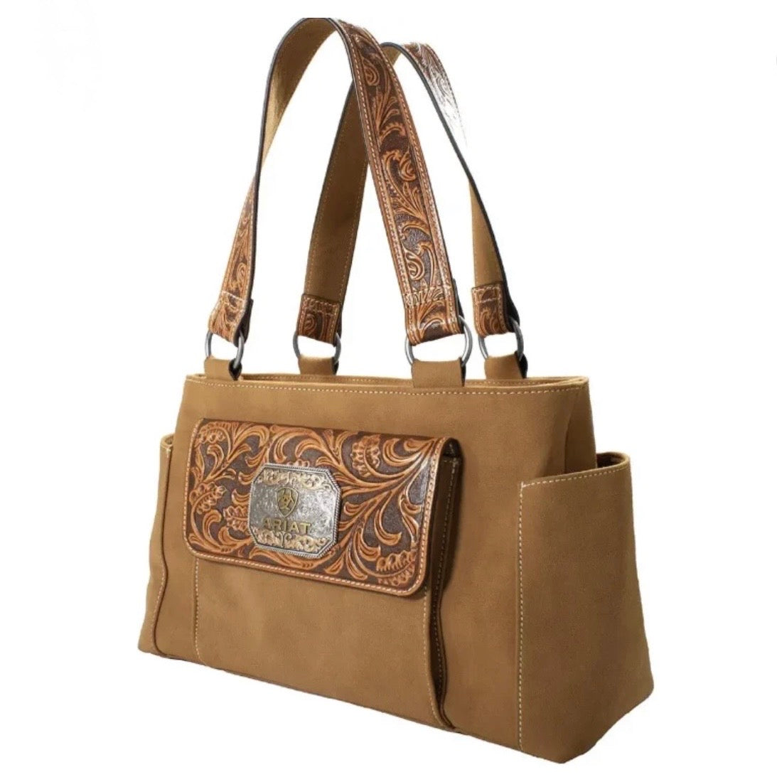 Women’s Ariat Evelyn Tooled Tan Leather Handbag