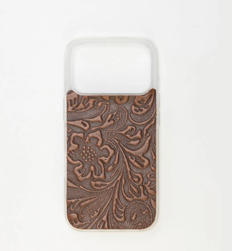 TIMBER CUT EMBOSSED LEATHER IPHONE 17 PRO MOBILE CASE