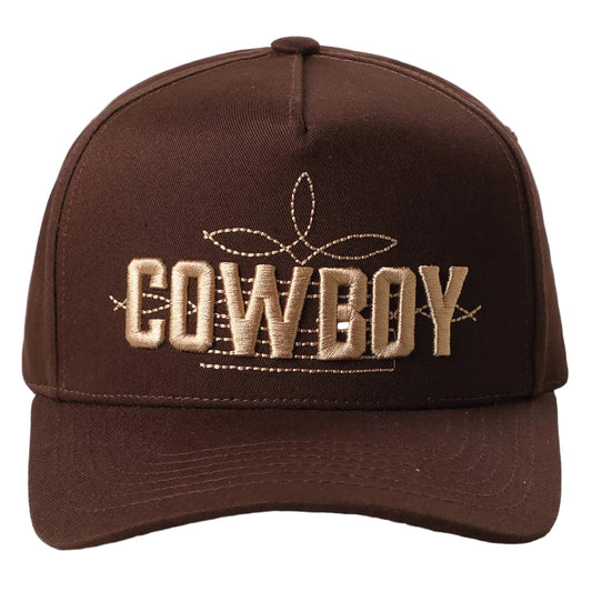 COWBOY-Browm Letter
Embroidered On Two Tone
Trucker Hat