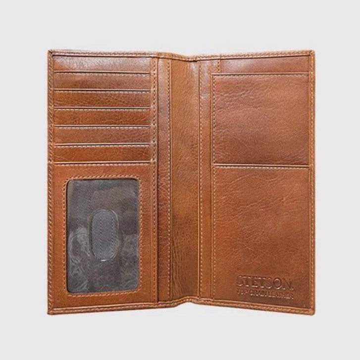 Stetson Men’s Top grain basketweave embossed leather Wallet