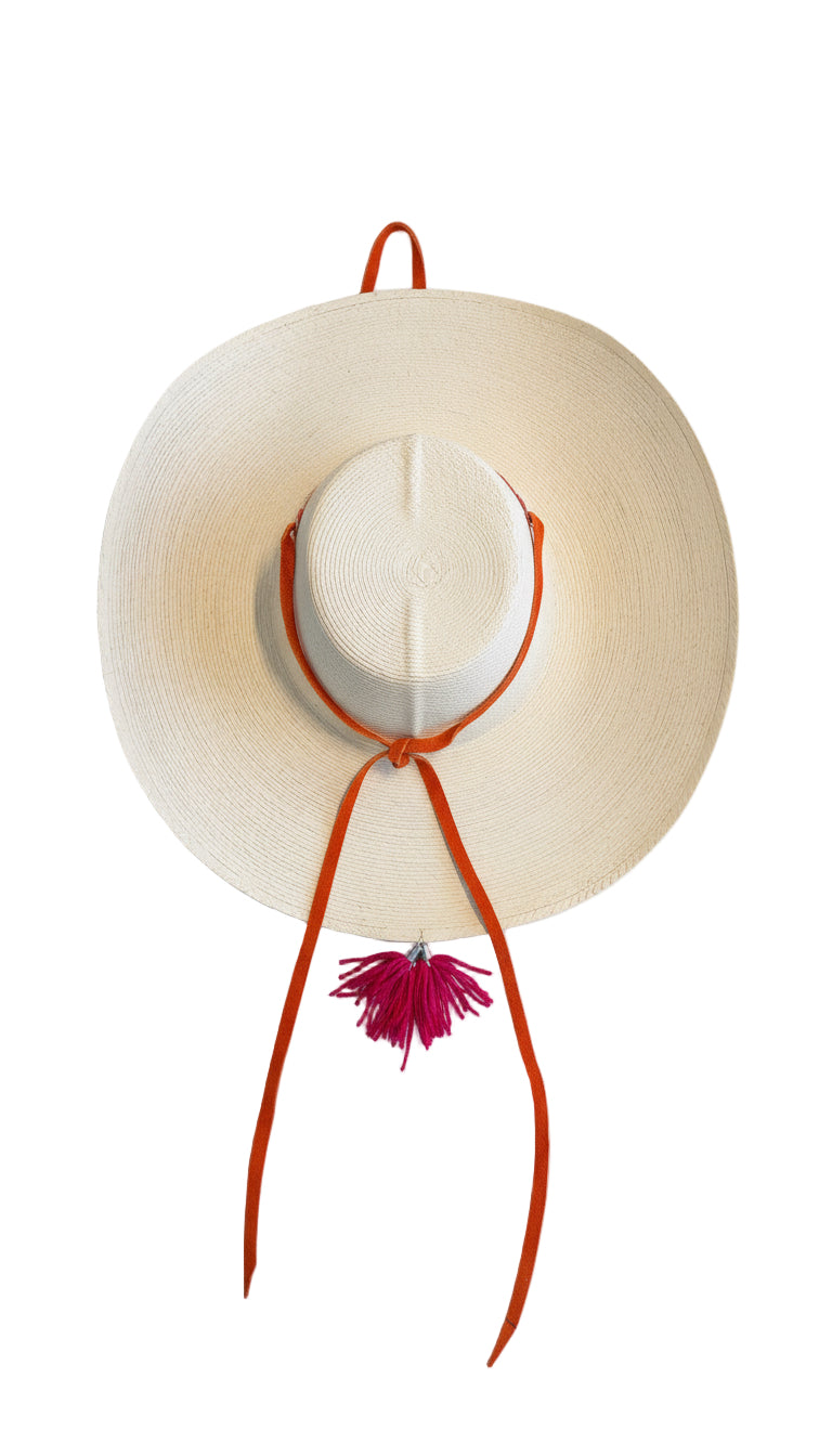 Sombrero Calentano machine made con listón Naranjada Gamosa-Urban Vaqueros Exclusive Edition-Unisex