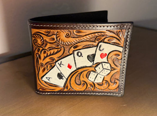 Cards Tooled Leather Men'S Wallet