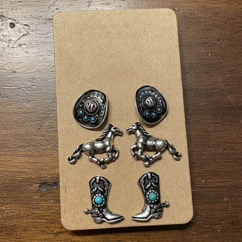 3PC Western Earring Set