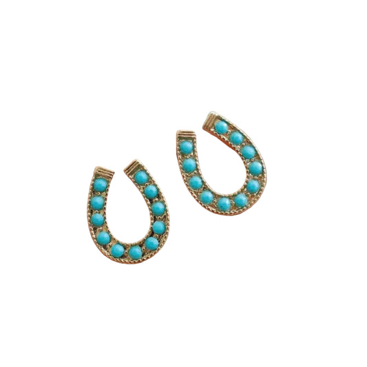 Rhinestone Horseshoe Stud Earrings
