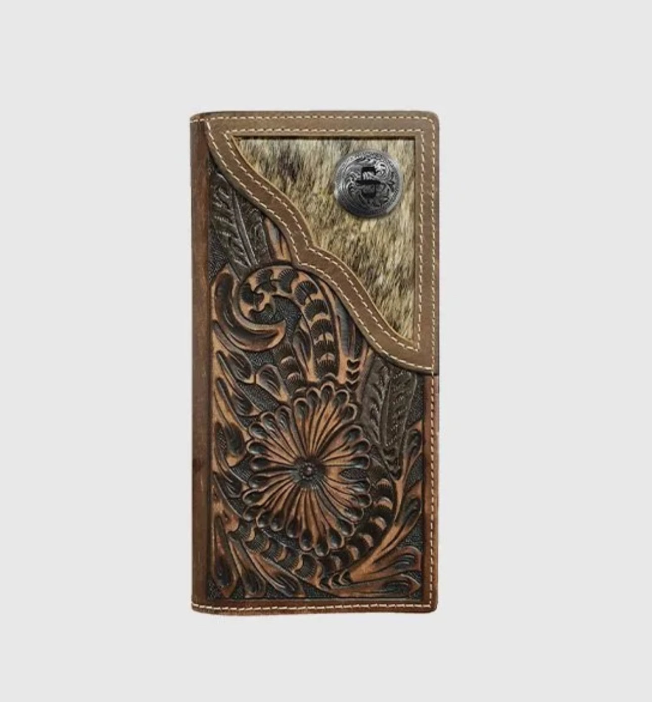Stetson Men's Hair-On-Hide Concho Wallet